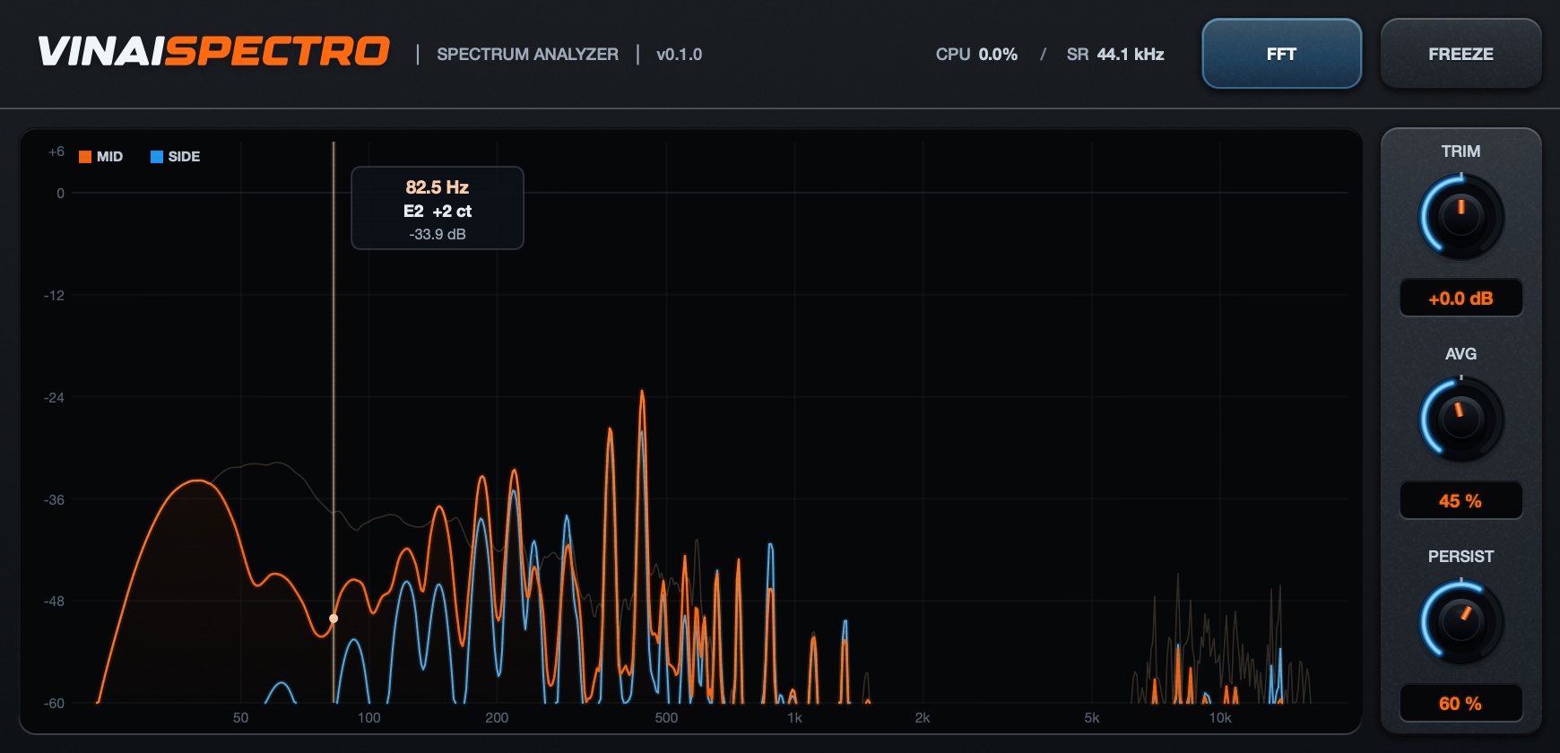 VINAIspectro interface